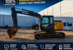 Escavadeira John Deere 130P 2024 – 2.000h – Excelente Custo-Benefício