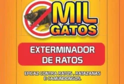 Mil Gatos Raticida Poderoso - Caixa com 40 Frascos de 10ml - Mata Ratos, Camundongos e Ratazanas