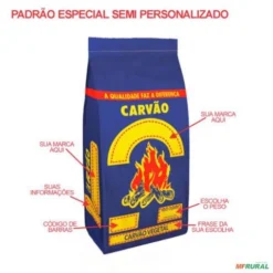 Saco para Carvão 4Kg Personalizado 30x56x13cm - Pedido Mínimo 3 Milheiros
