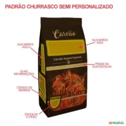 Saco Para Carvão 5Kg Personalizado 30x62x13cm - Pedido Mínimo 3 Milheiros