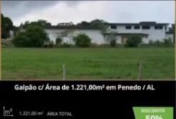 Galpão Industrial com 1.221 m² em Penedo - AL