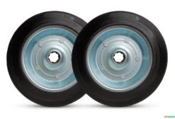 Kit 2 Rodízios Fixos 8 Polegadas Borracha Reforçada 150 kg – Uso Industrial e Doméstico