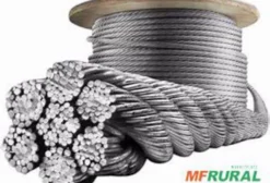 Cabo de Aço Galvanizado 3/8" (9,5mm) – Rolo 100m – Alma de Aço Flexível