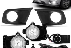 Kit Farol de Milha Auxiliar para Onix Prisma Joy 2017-2022 com Moldura Preta e Botão Original