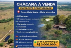 Chácara para Pecuária em Sinop – 66 Hectares com Estrutura Completa