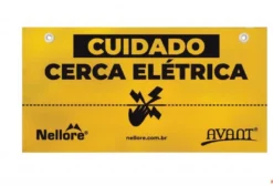 Kit 5 Placas de Advertência Nellore para Cerca Elétrica - Alumínio